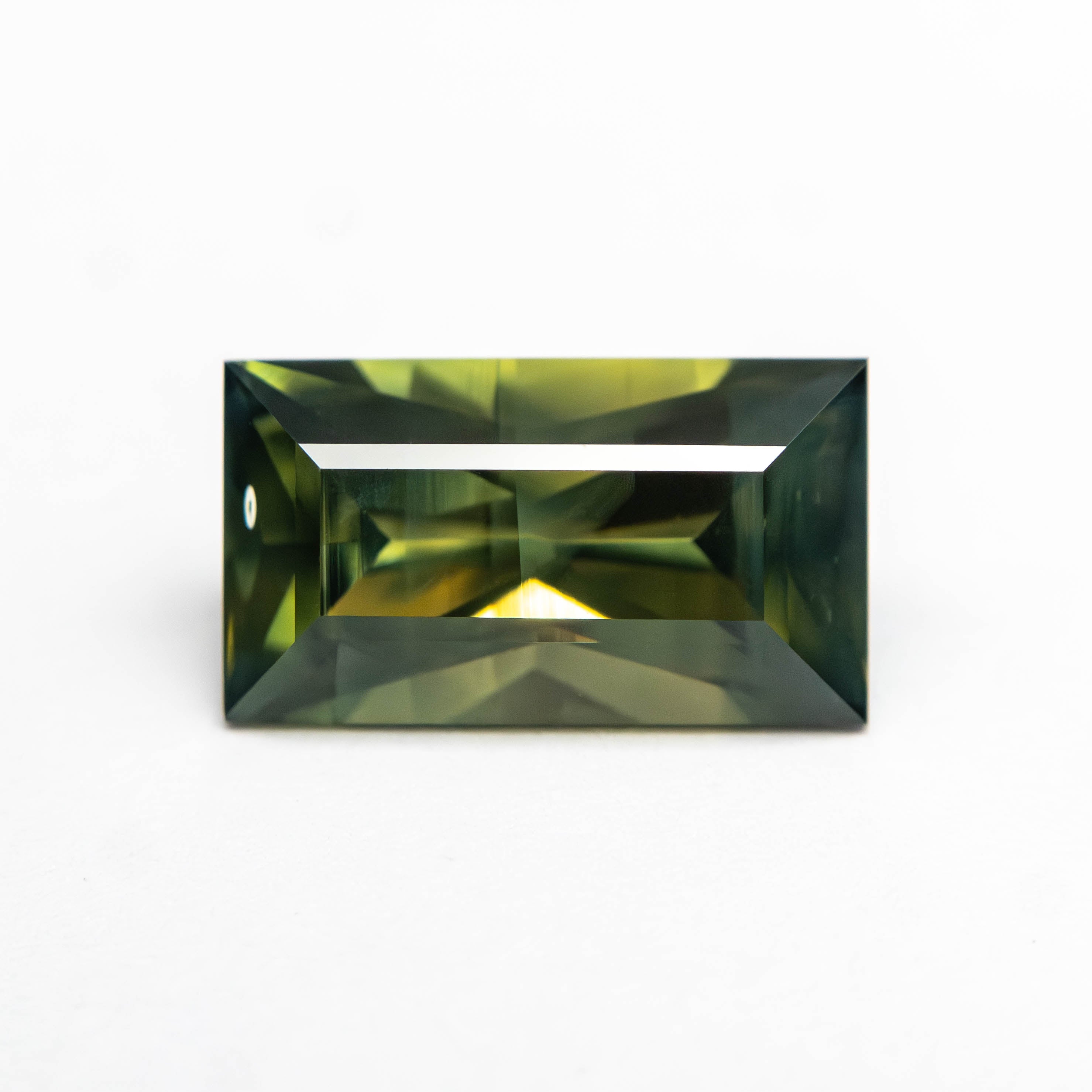 Green Step Cut Sapphire - 2.18ct Rectangle