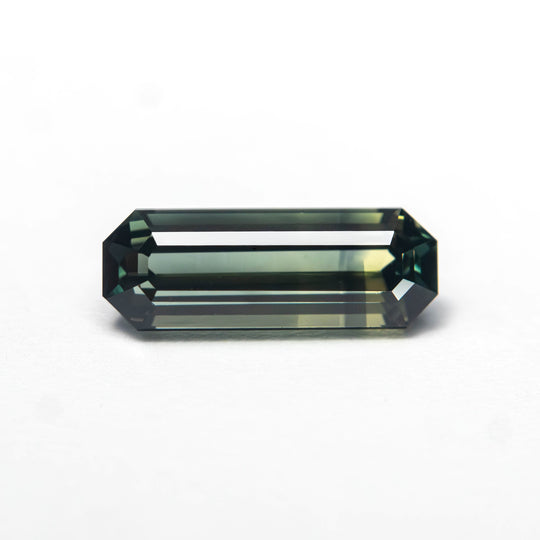 Parti Teal-Green Step Cut Sapphire - 1.29ct Cut Corner Rectangle