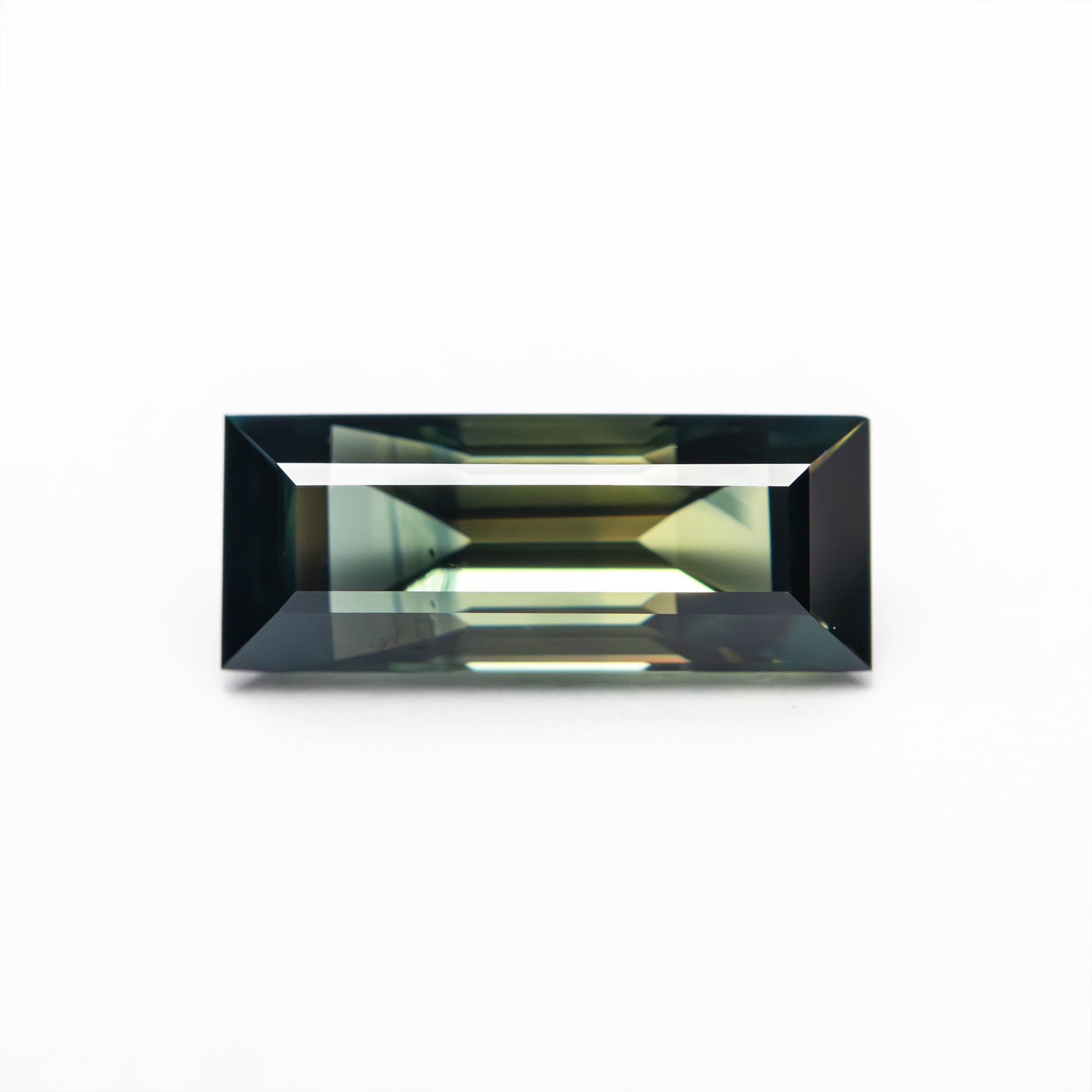 Parti Teal-Green Step Cut Sapphire - 1.42ct Rectangle