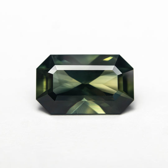 Green/Teal Step Cut Sapphire - 1.94ct Cut Corner Rectangle