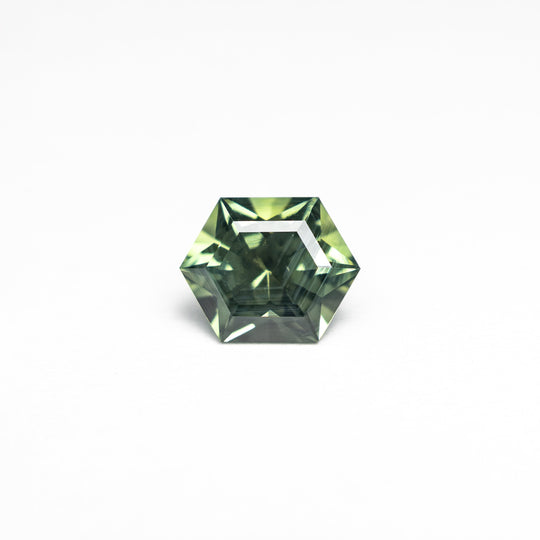 Green Step Cut Sapphire - 0.79ct Hexagon