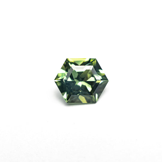 Green Step Cut Sapphire - 0.72ct Hexagon