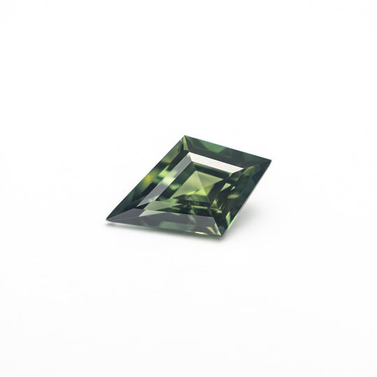Green Step Cut Sapphire - 0.70ct Kite