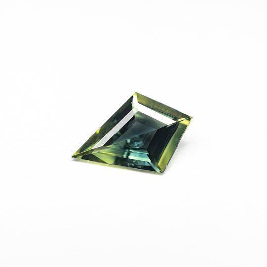 Parti Teal-Green Step Cut Sapphire - 0.61ct Kite