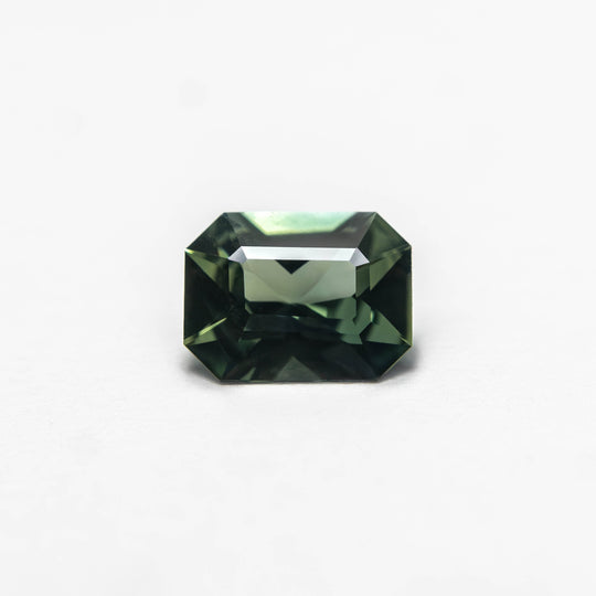 Green Step Cut Sapphire - 0.64ct Cut Corner Rectangle