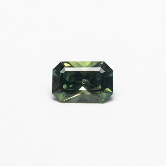 Green Step Cut Sapphire - 0.52ct Cut Corner Rectangle