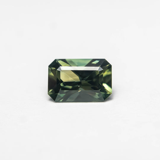 Green Step Cut Sapphire - 0.78ct Cut Corner Rectangle