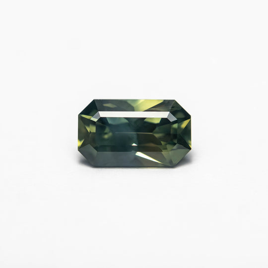 Green/Teal Step Cut Sapphire - 0.80ct Cut Corner Rectangle