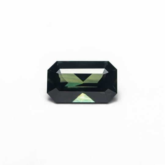 Green Step Cut Sapphire - 0.77ct Cut Corner Rectangle