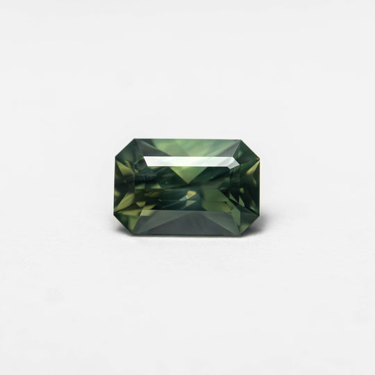 Green Step Cut Sapphire - 0.82ct Cut Corner Rectangle