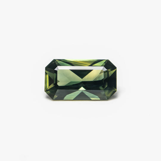 Green Step Cut Sapphire - 0.75ct Cut Corner Rectangle