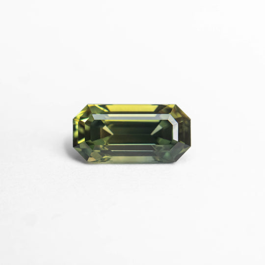 Green/Teal Step Cut Sapphire - 0.82ct Cut Corner Rectangle
