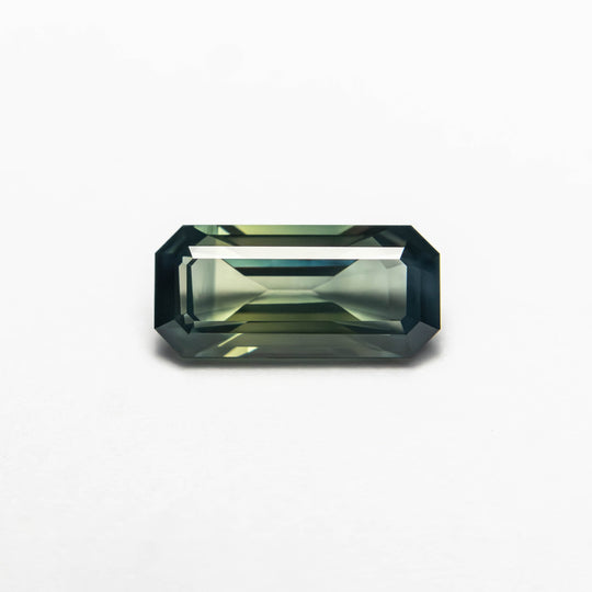 Green/Teal Step Cut Sapphire - 0.71ct Cut Corner Rectangle