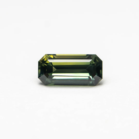 Green/Teal Step Cut Sapphire - 0.82ct Cut Corner Rectangle