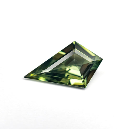 Green Step Cut Sapphire - 1.28ct Kite