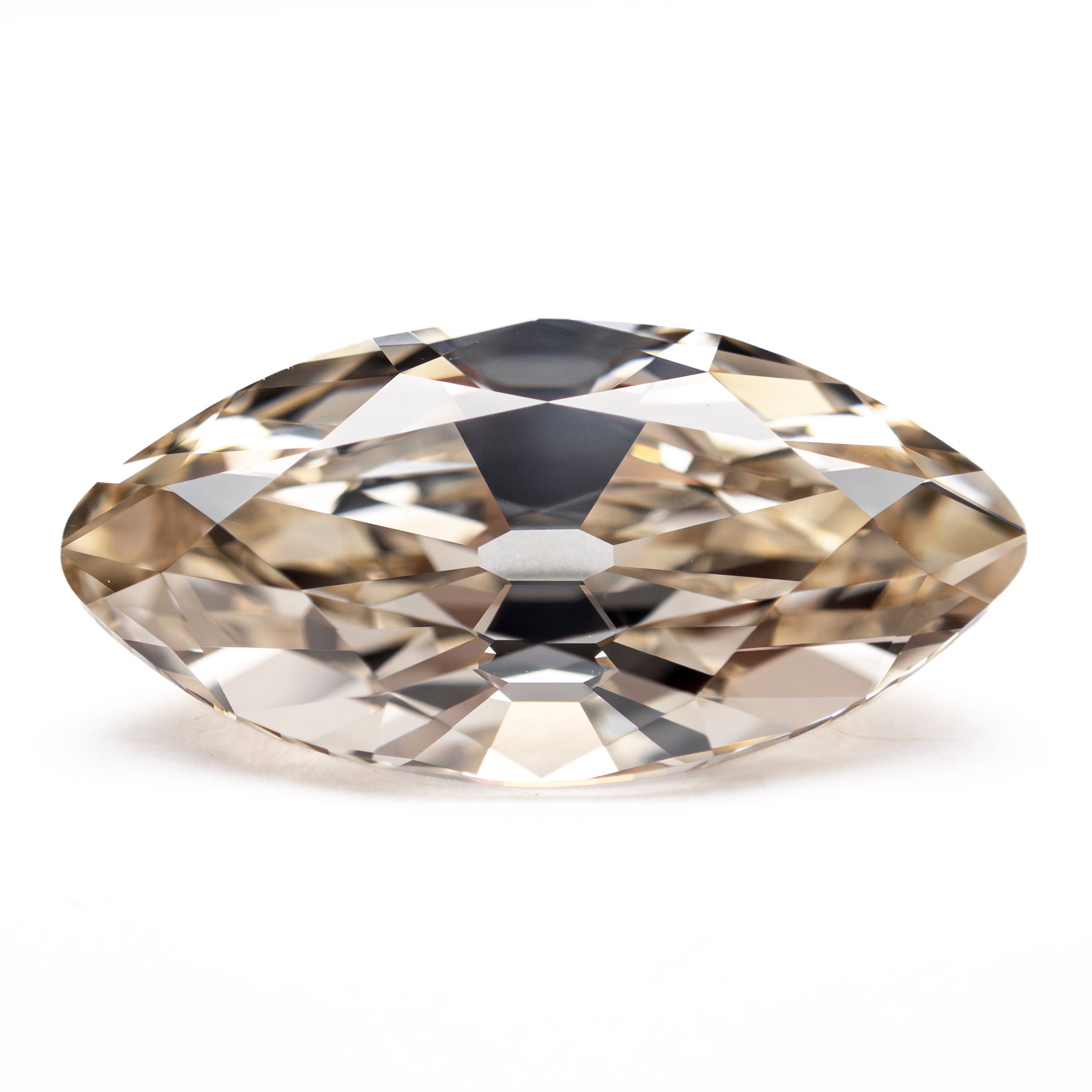 Champagne Modern Antique Brilliant Diamond - 5.51ct Marquise/Oval