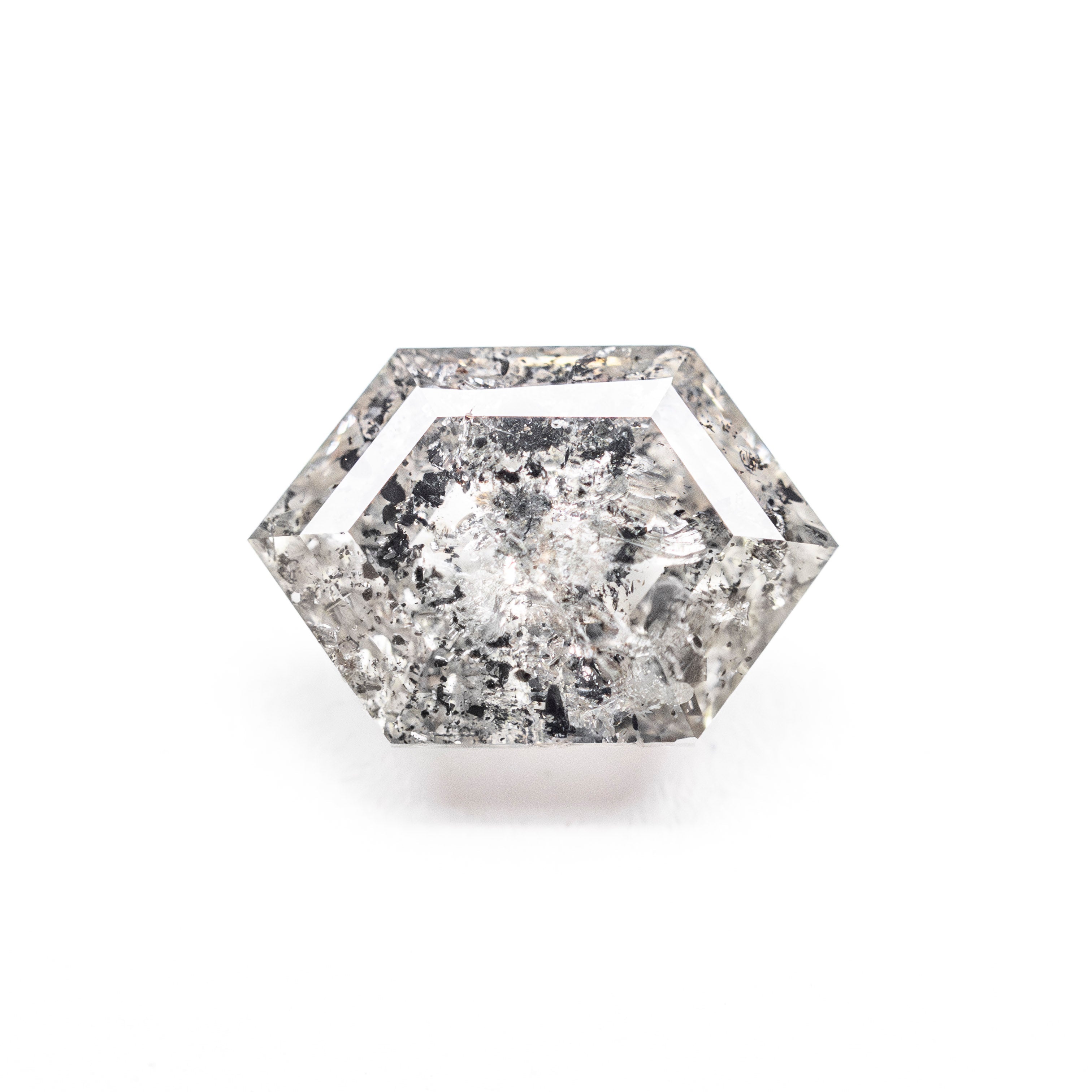 Salt and Pepper Step Cut Diamond - 1.82ct Hexagon