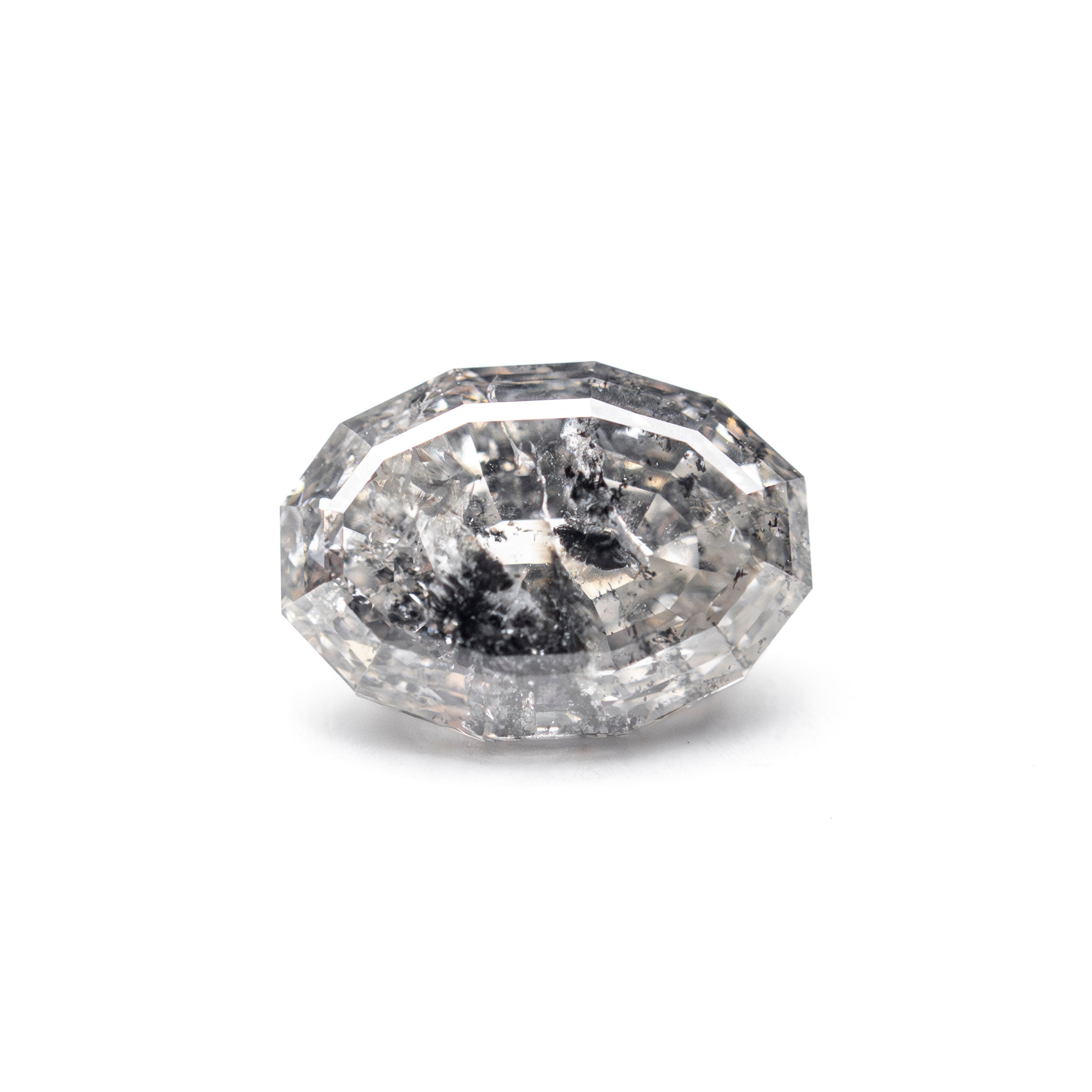 Salt and Pepper Step Cut Diamond - 1.57ct Geo Oval