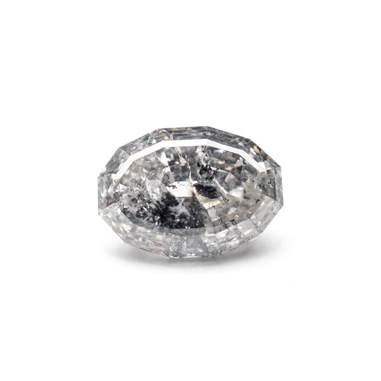 Salt and Pepper Step Cut Diamond - 1.57ct Geo Oval