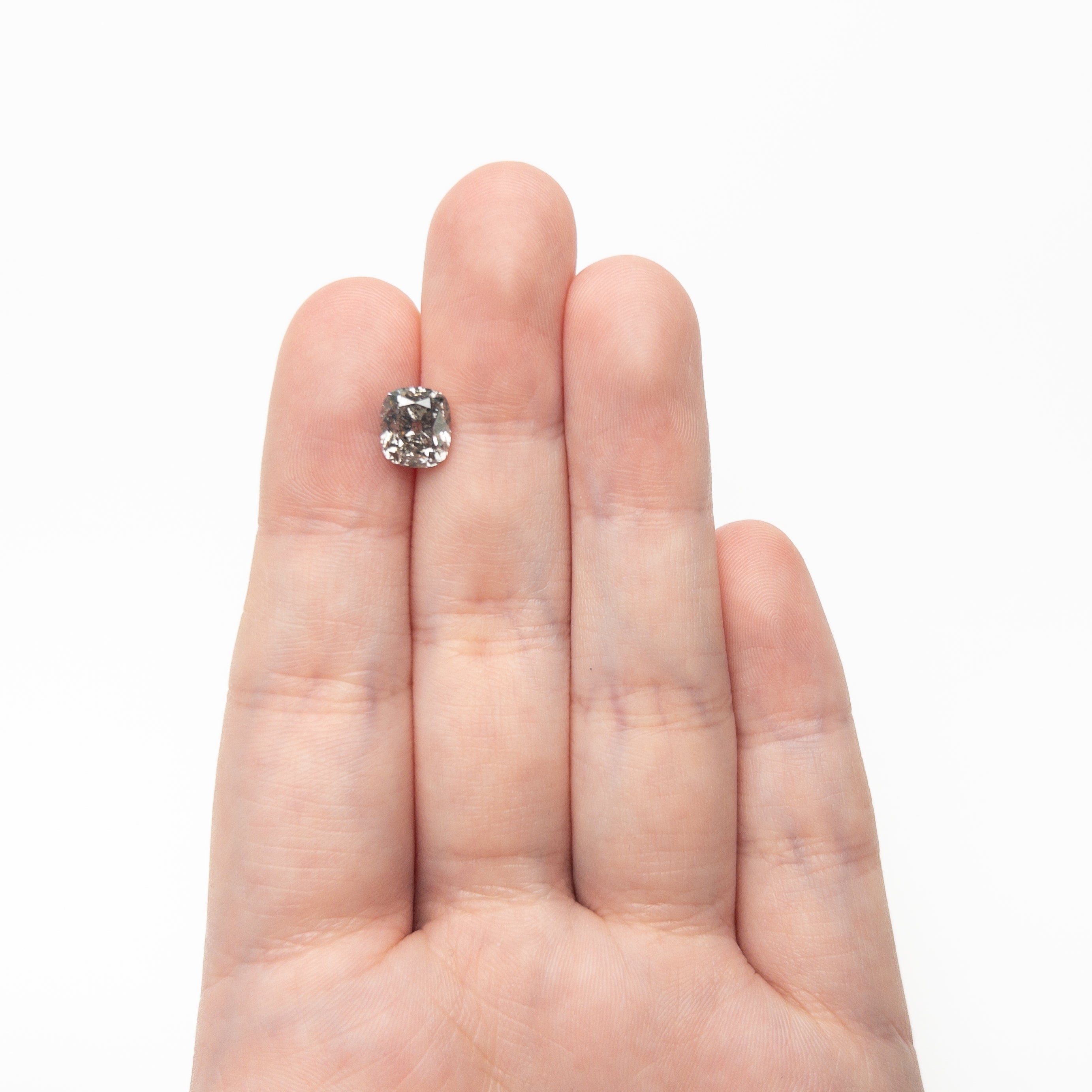Salt and Pepper Modern Antique Old Mine Cut Diamond - 2.22ct Cushion