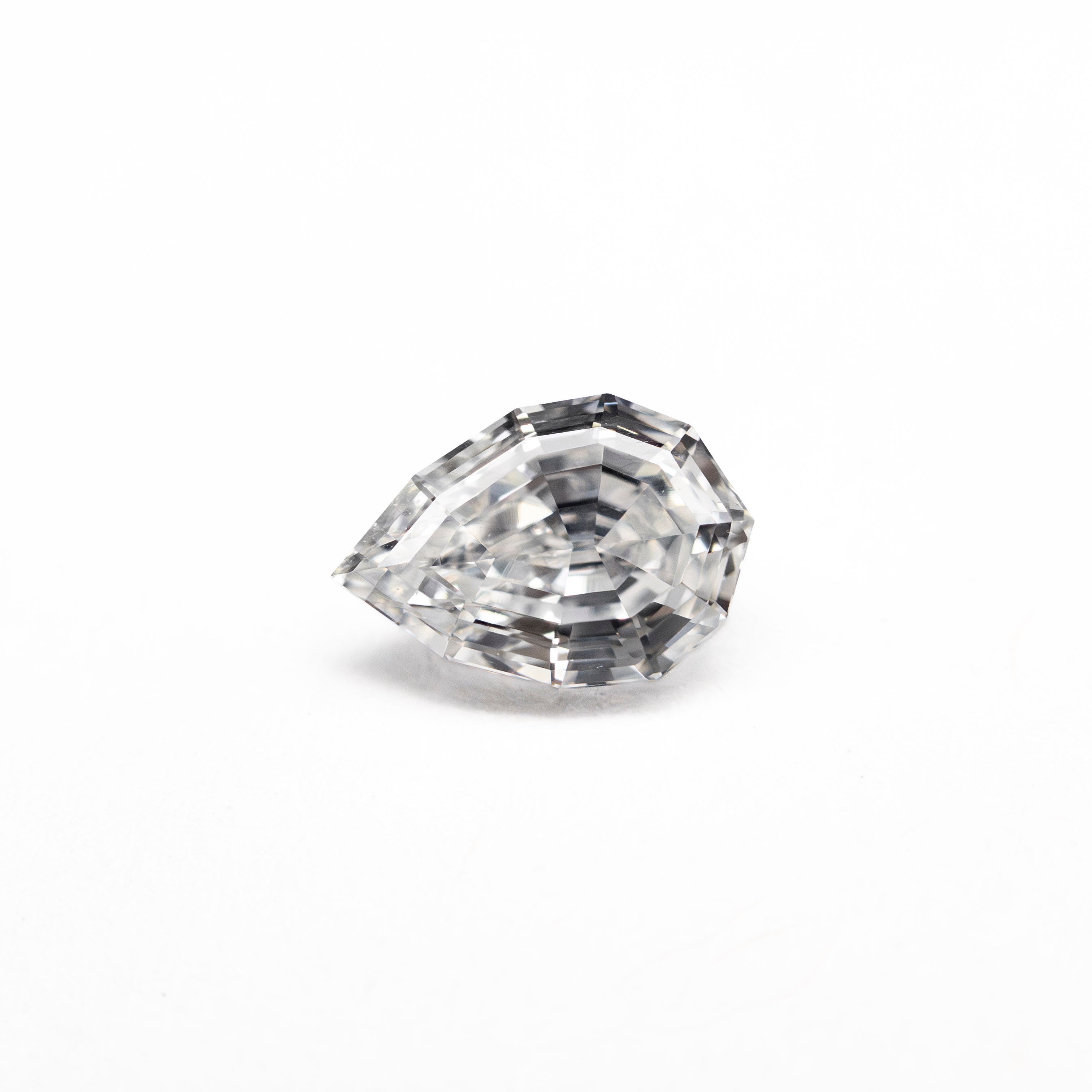 White Step Cut Diamond - 0.59ct Geo Pear