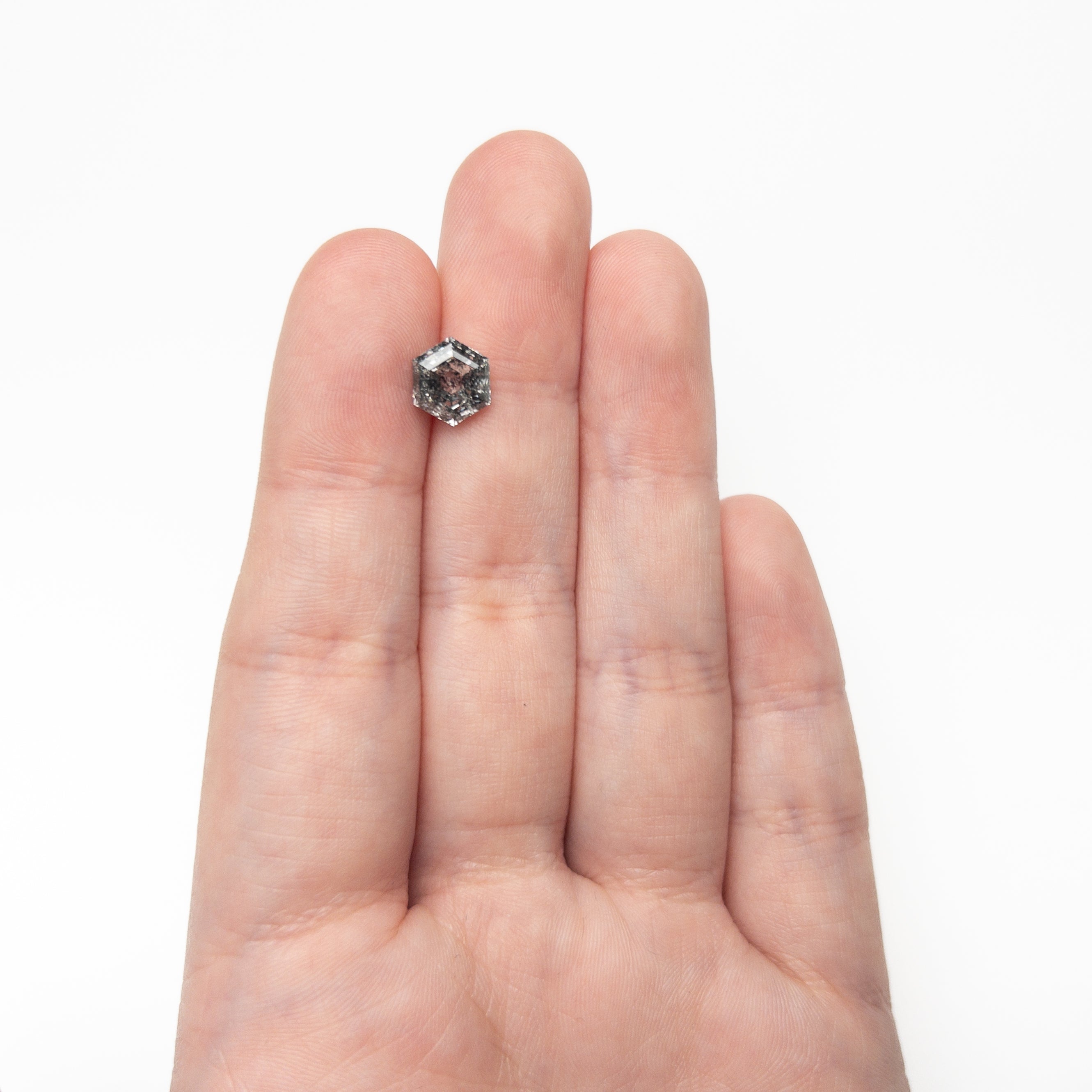 Salt and Pepper Step Cut Diamond - 2.31ct Hexagon
