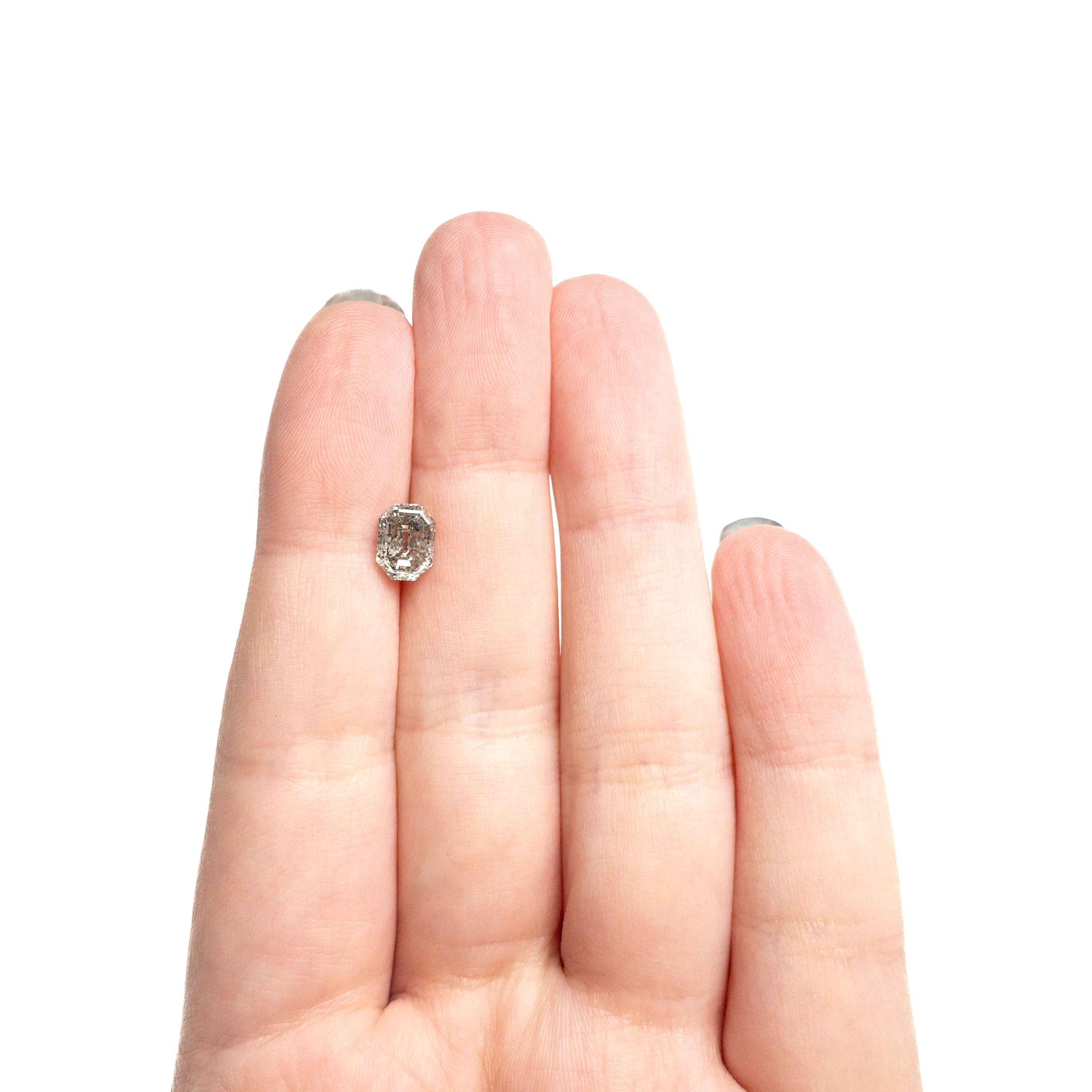 Salt and Pepper Step Cut Diamond - 1.52ct Cut Corner Rectangle