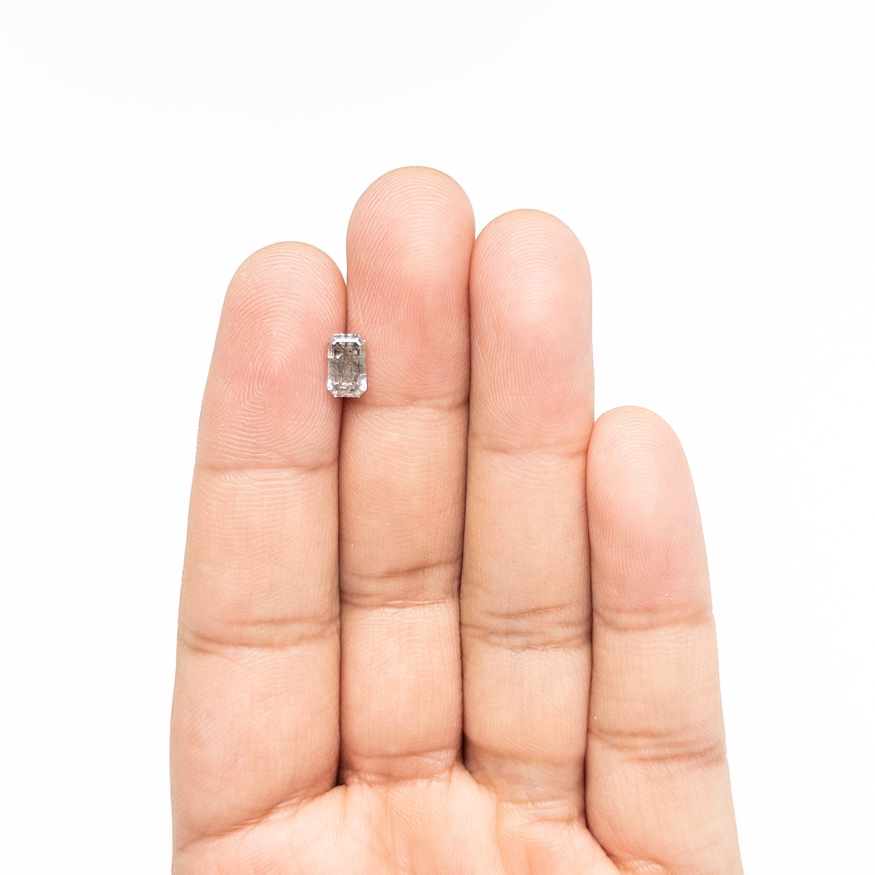 Salt and Pepper Step Cut Diamond - 1.13ct Cut Corner Rectangle