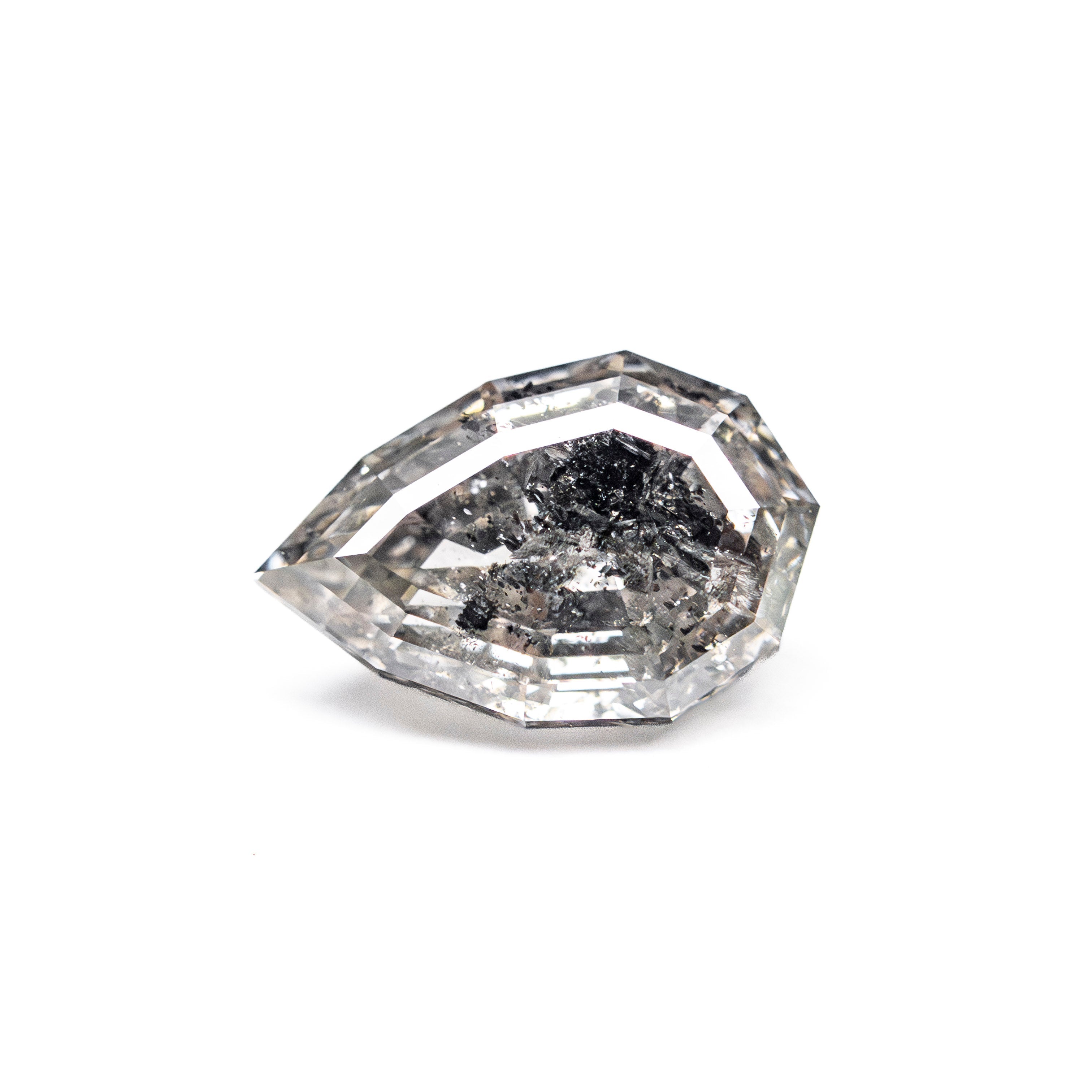 Salt and Pepper Step Cut Diamond - 1.38ct Geo Pear