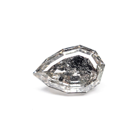 Salt and Pepper Step Cut Diamond - 1.38ct Geo Pear