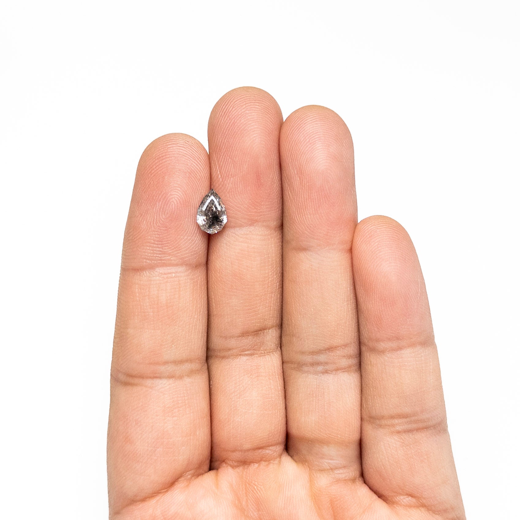 Salt and Pepper Step Cut Diamond - 1.38ct Geo Pear
