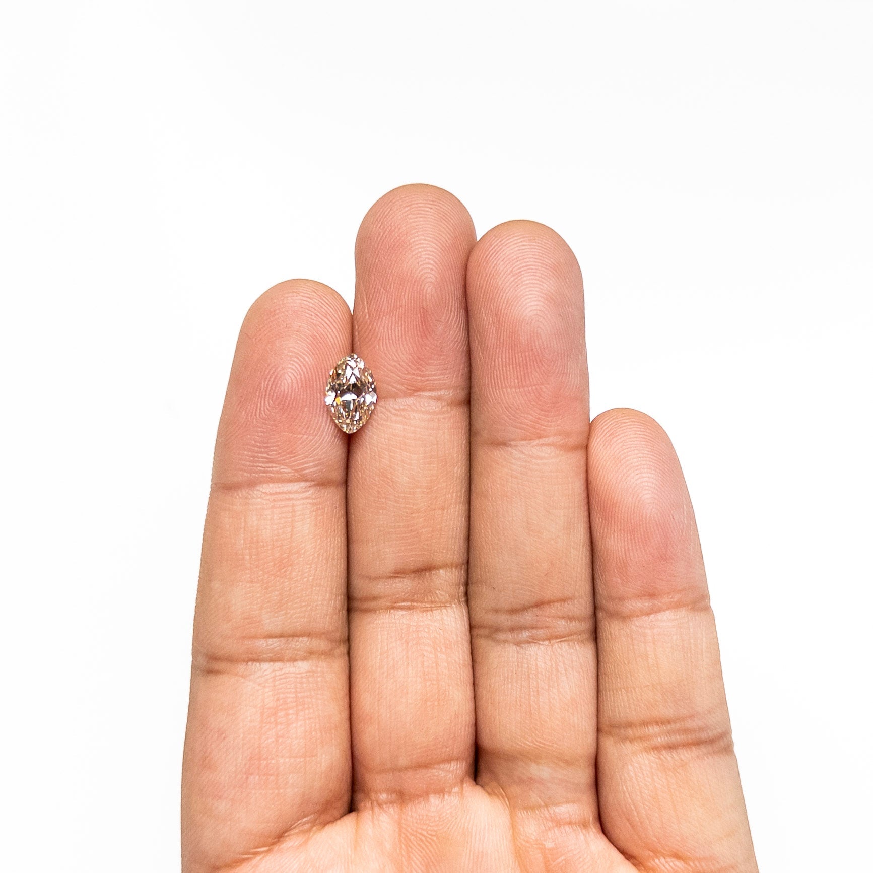 Champagne Modern Antique Brilliant Diamond - 1.59ct Marquise/Oval