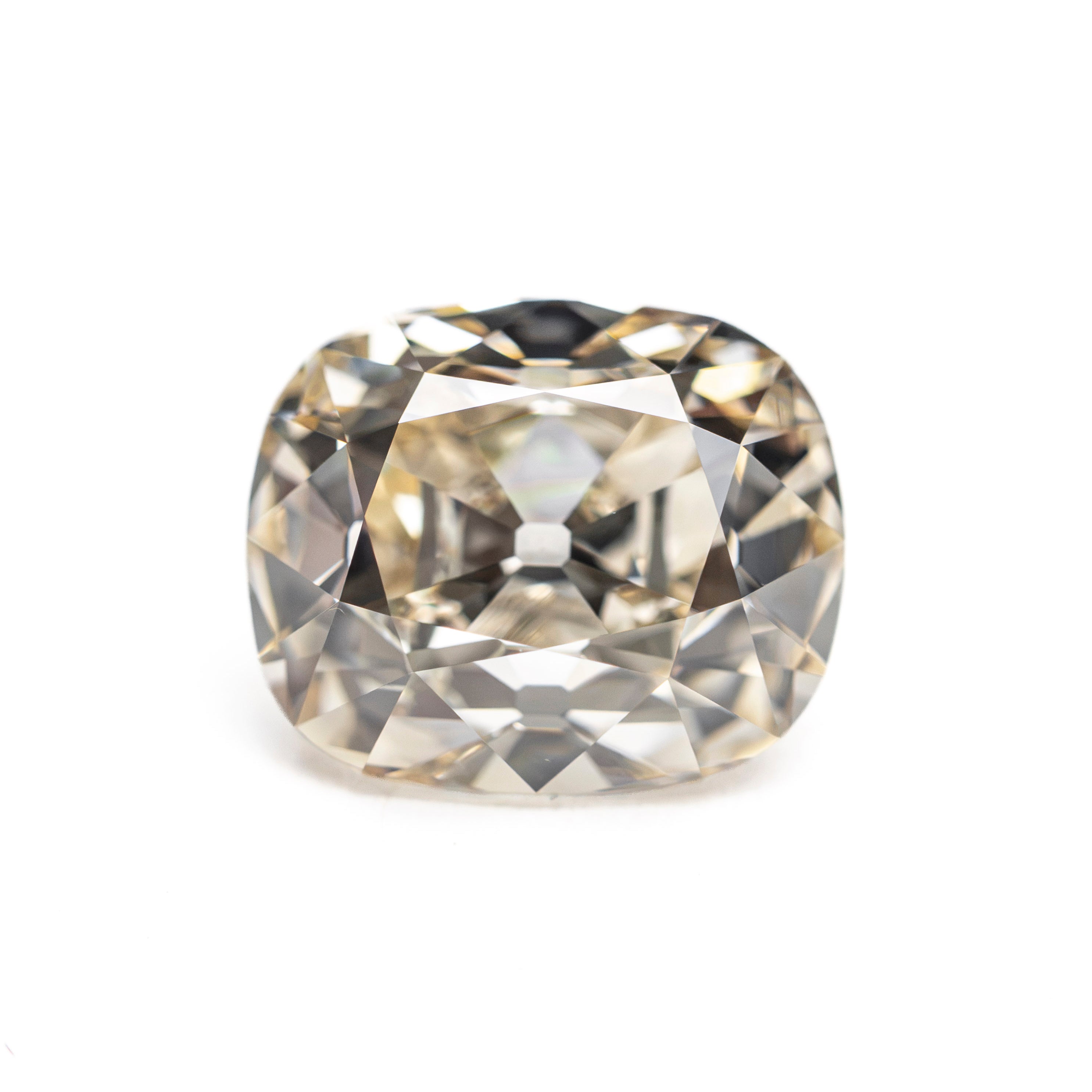 Champagne Modern Antique Old Mine Cut Diamond - 3.03ct Cushion