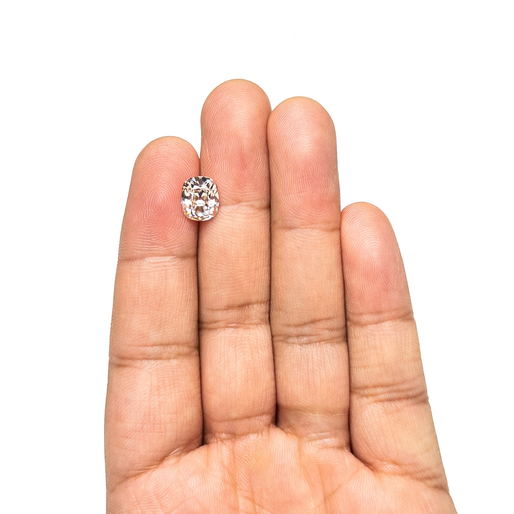 Champagne Modern Antique Old Mine Cut Diamond - 3.03ct Cushion