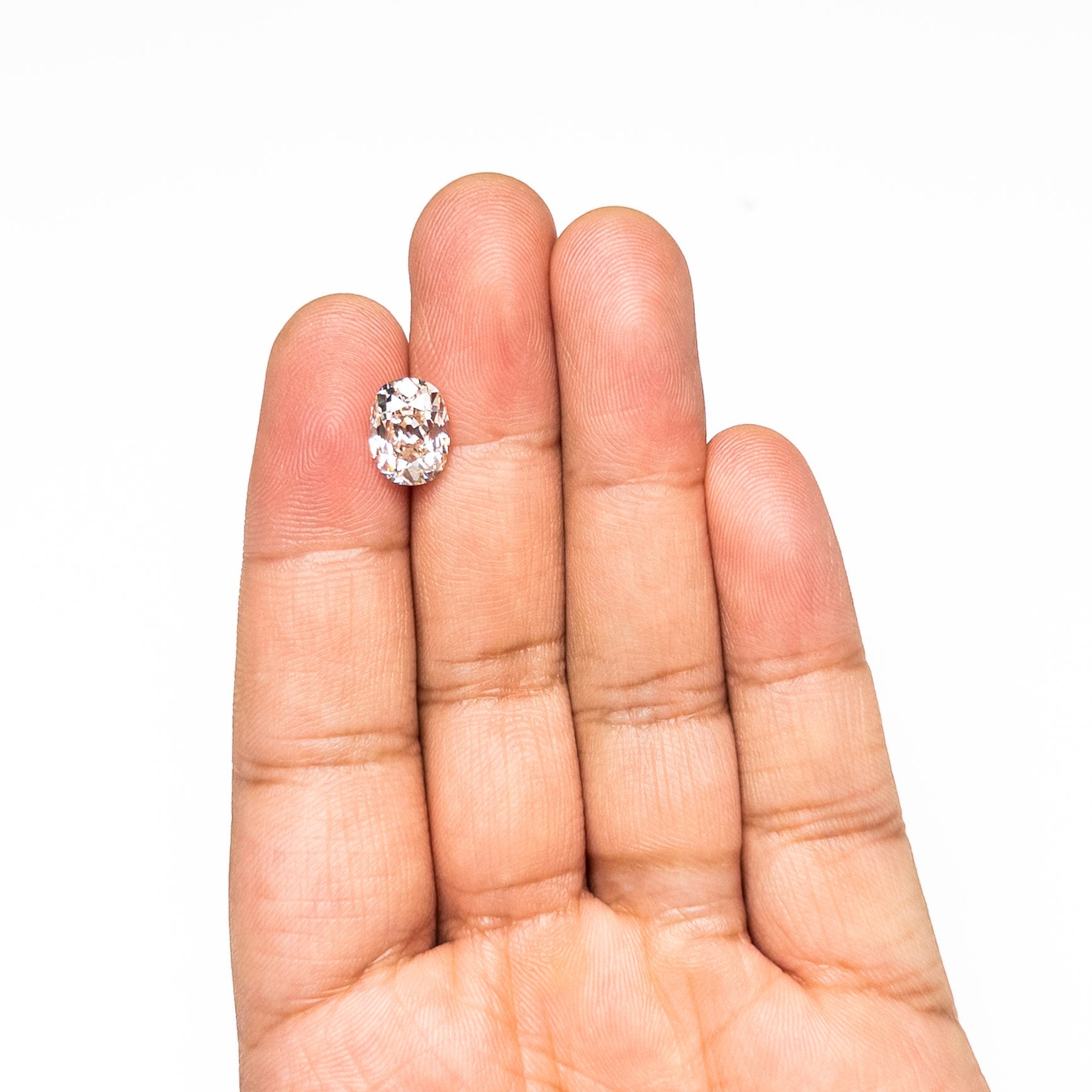 Champagne Modern Antique Old Mine Cut Diamond - 3.52ct Cushion