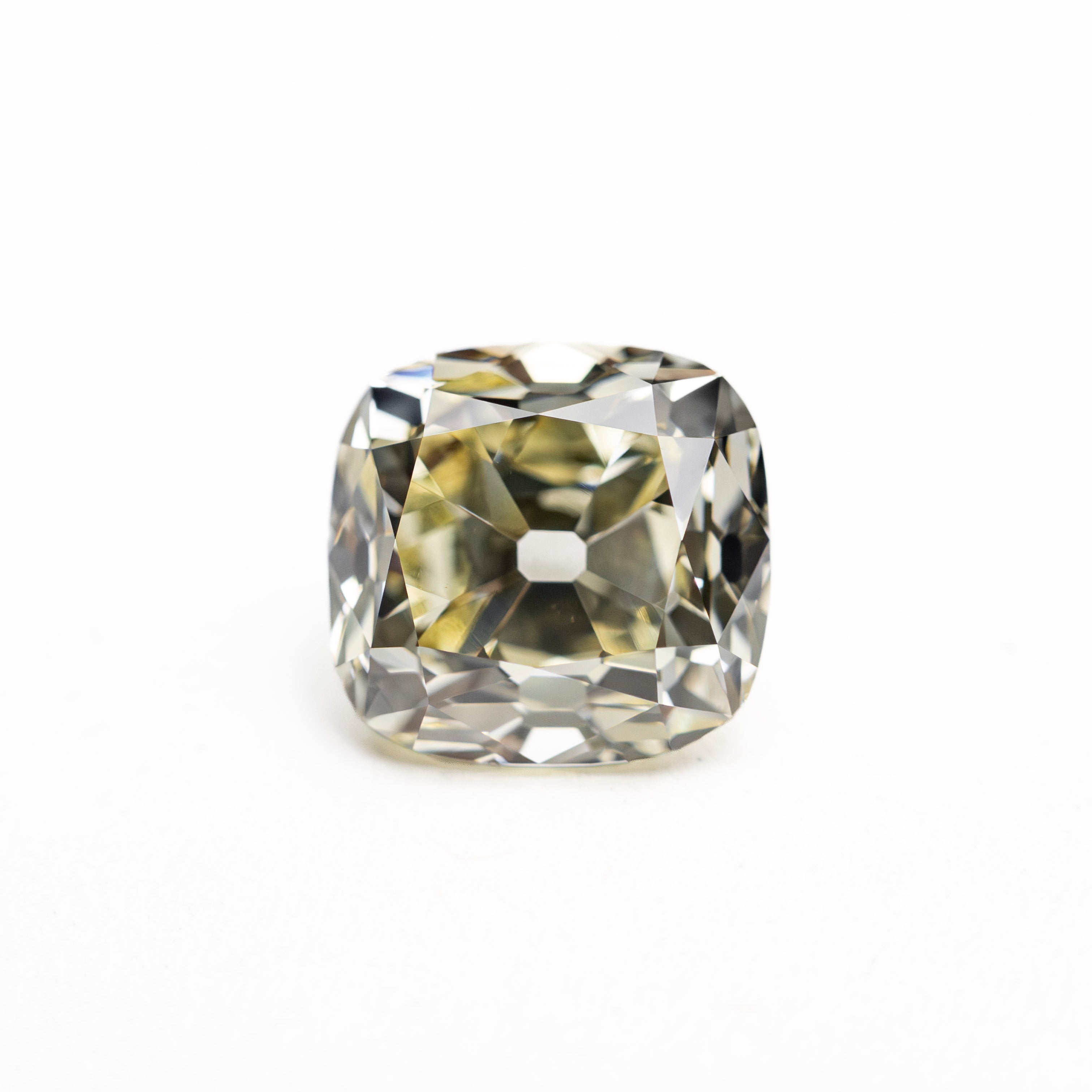 Light Yellow Modern Antique Old Mine Cut Diamond - 1.64ct Cushion