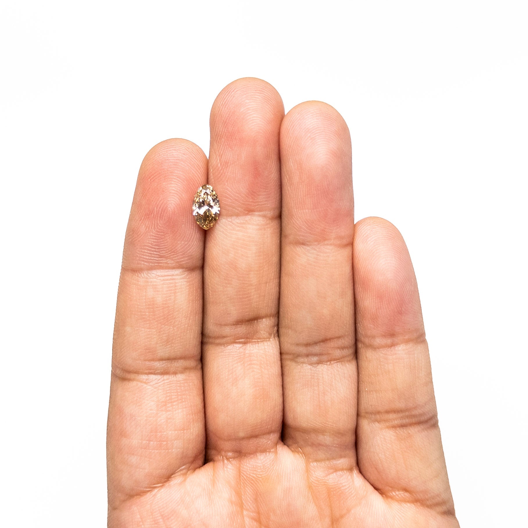 Champagne Brilliant Diamond - 1.02ct Marquise/Oval