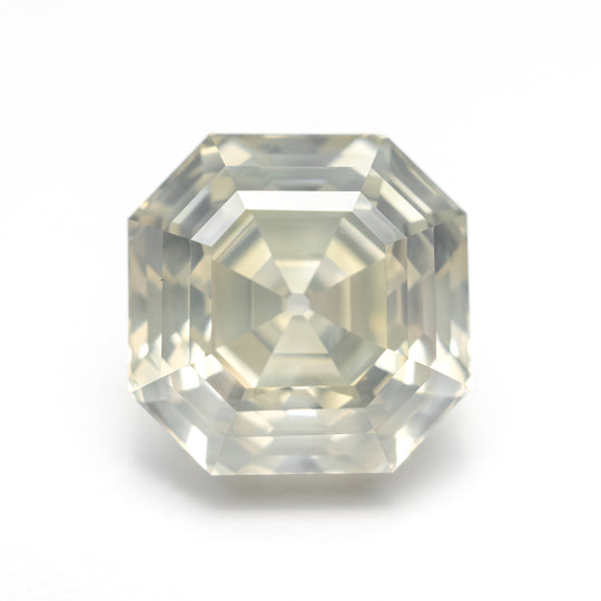 Fancy Greyish Greenish Yellow Step Cut Diamond - 5.51ct Cut Corner Square