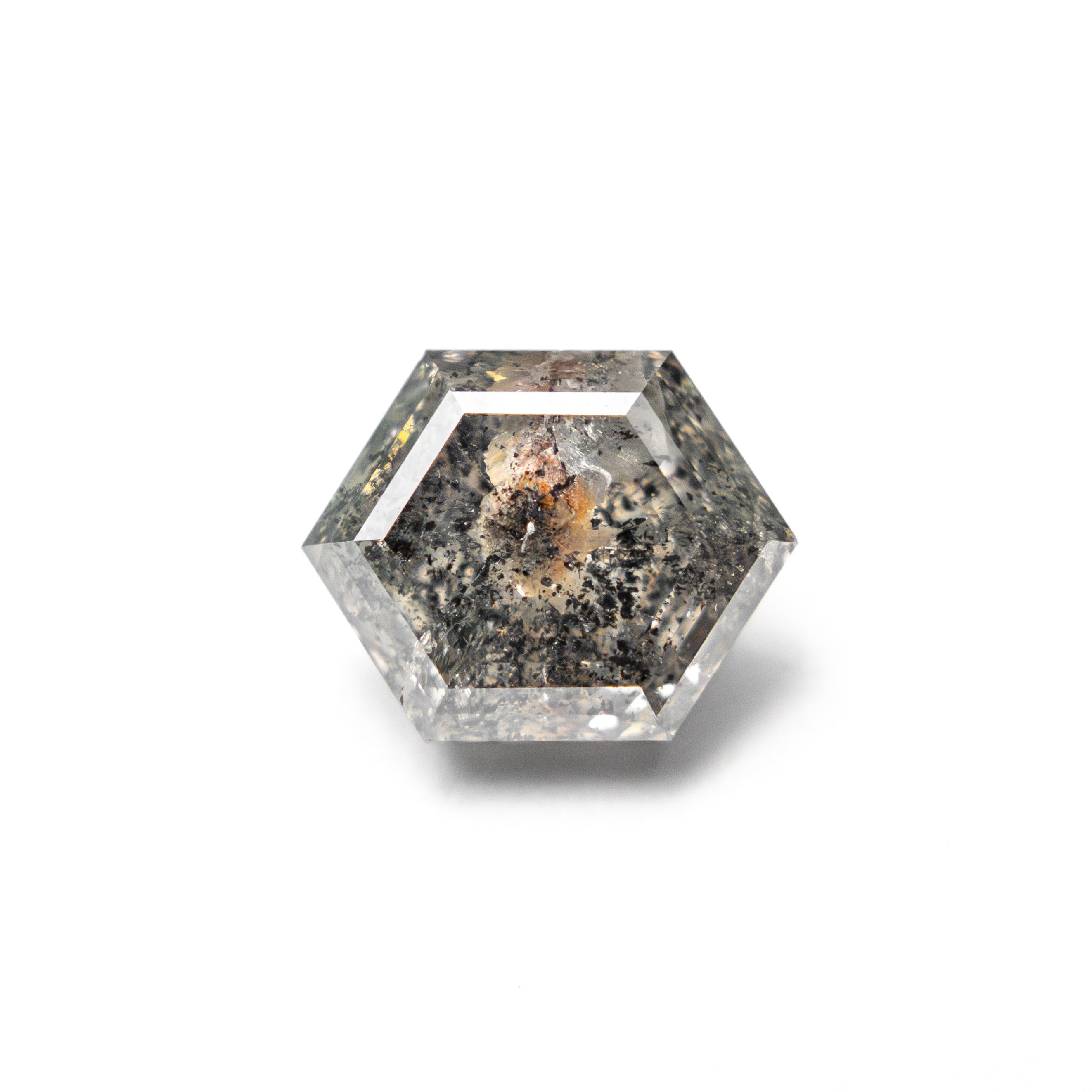 Salt and Pepper Step Cut Diamond - 1.42ct Hexagon