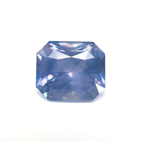 Opalescent Blue Brilliant Sapphire - 3.09ct Cut Corner Rectangle