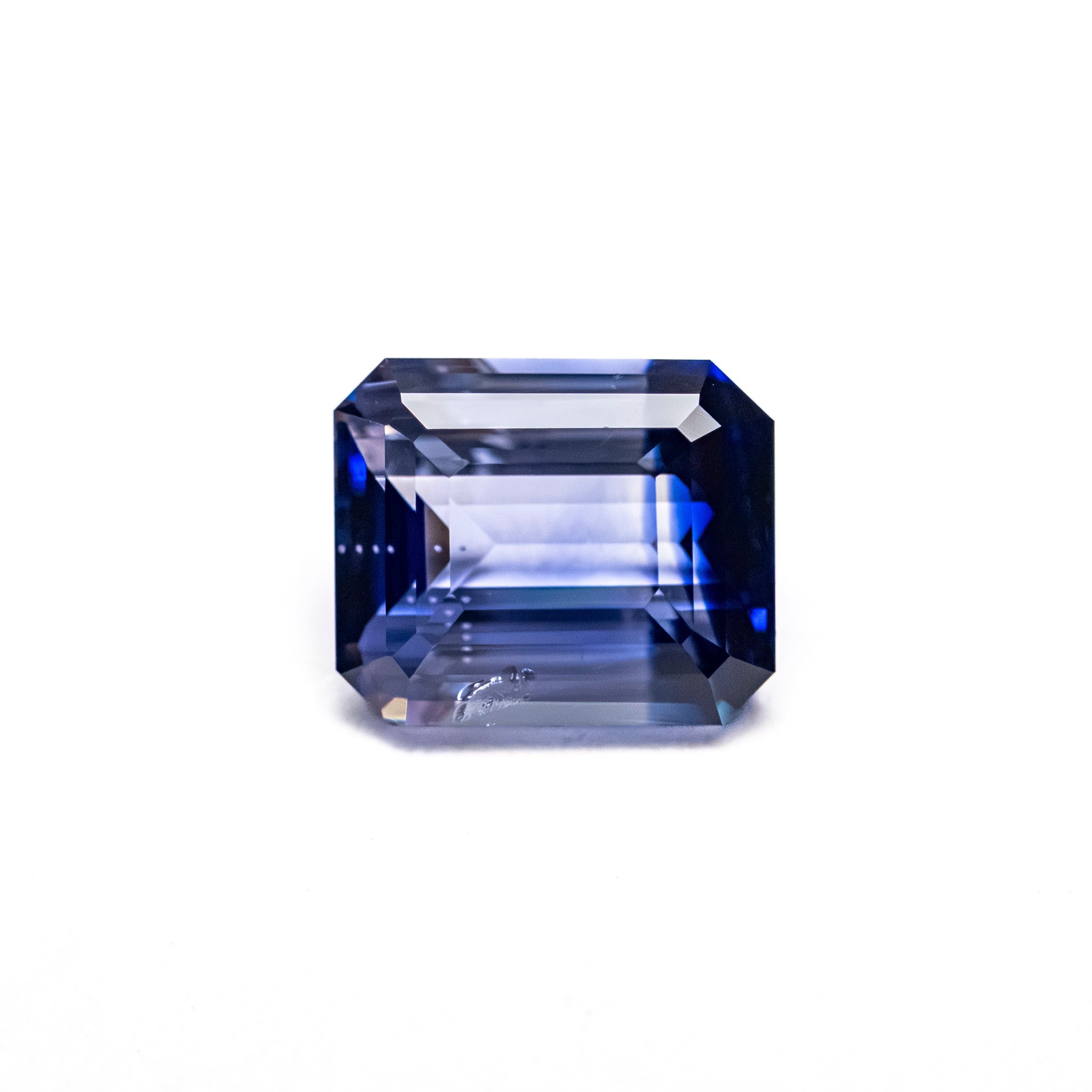 Parti Blue-White Step Cut Sapphire - 1.51ct Cut Corner Rectangle