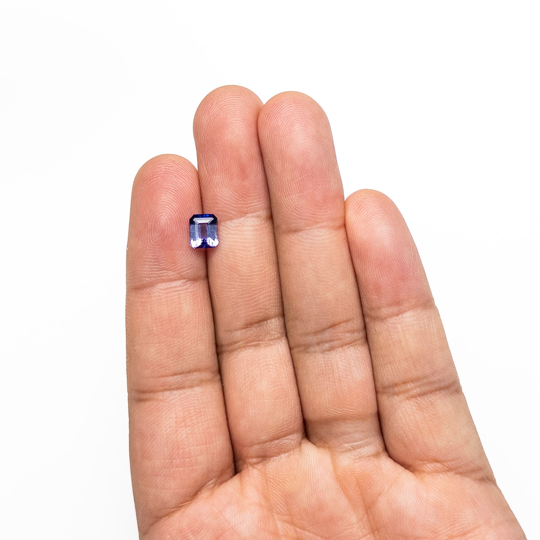Parti Blue-White Step Cut Sapphire - 1.51ct Cut Corner Rectangle