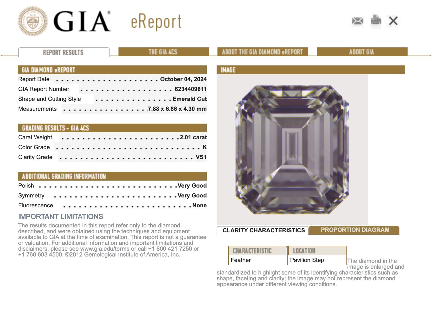 White Step Cut Diamond - 2.01ct Cut Corner Rectangle