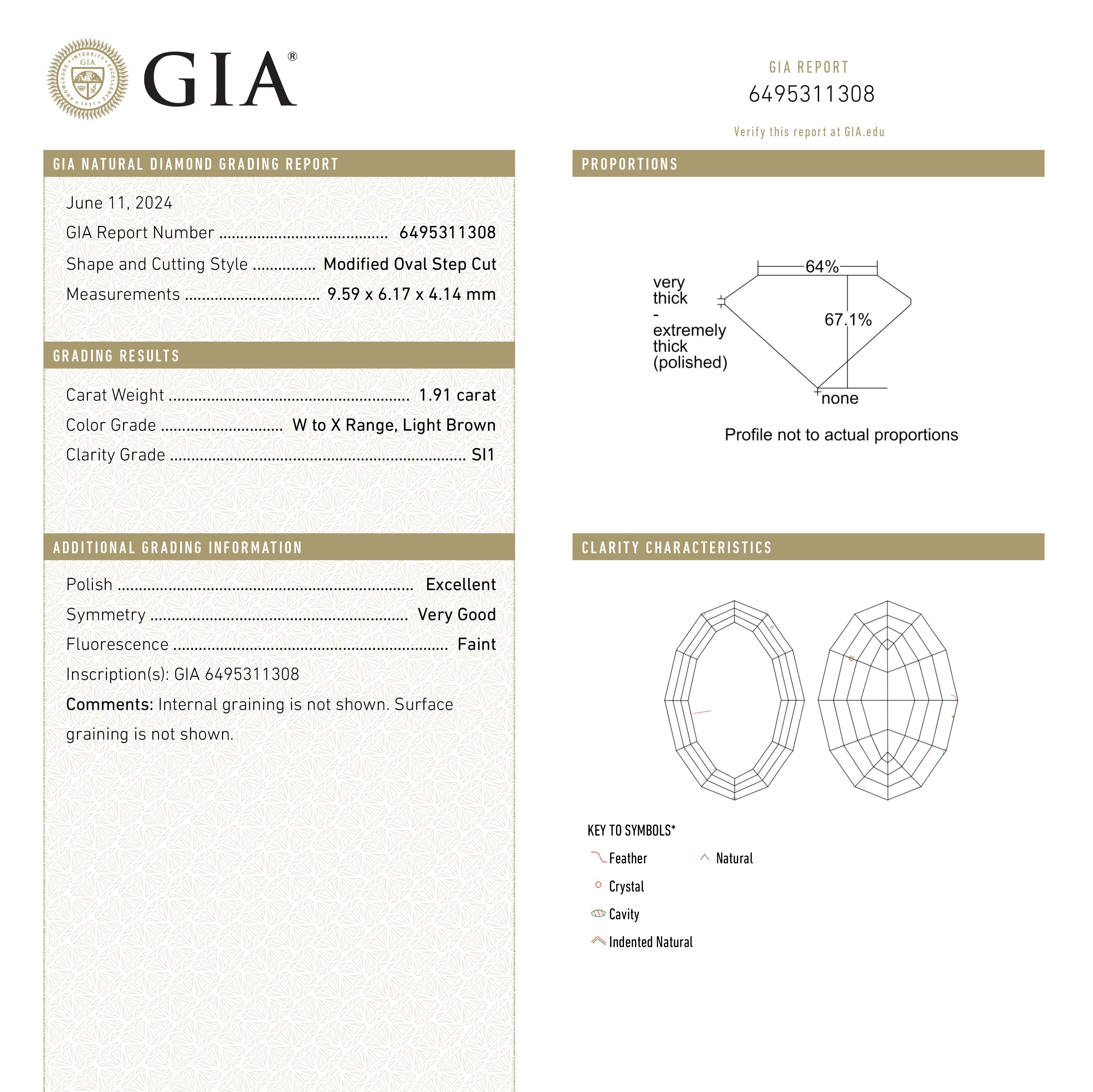 Light Champagne Step Cut Diamond - 1.91ct Geo Oval
