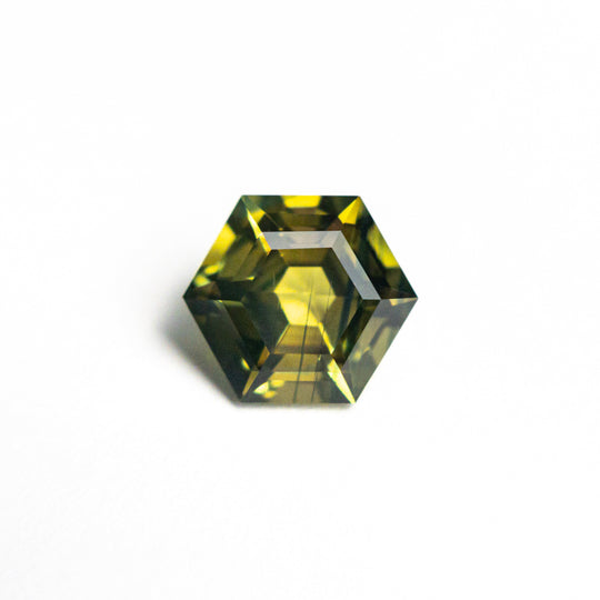 Green/Yellow Step Cut Sapphire - 1.52ct Hexagon