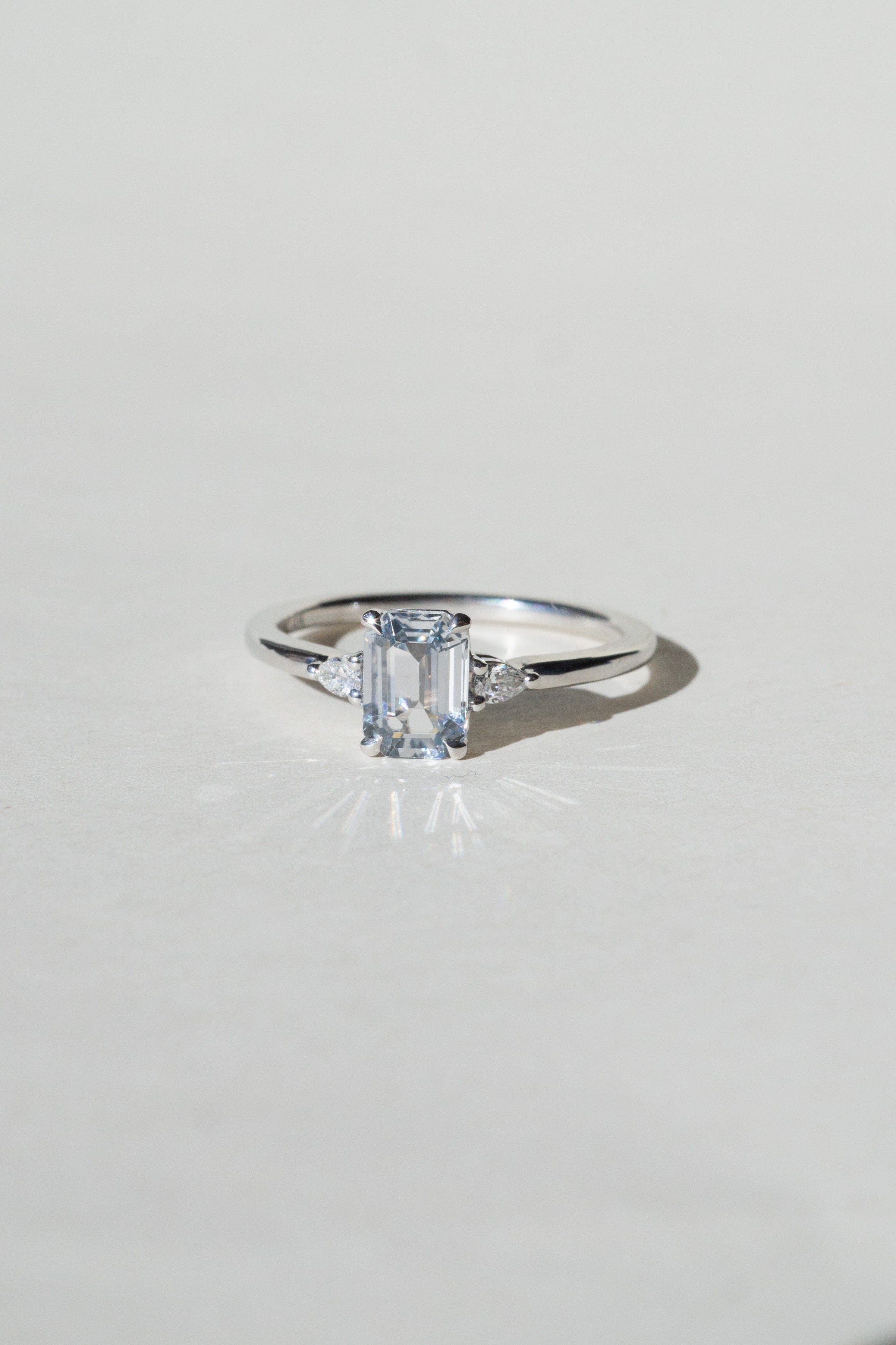 Foe & Dear - Belle Ring - 1.04ct Pale Baby Blue Emerald Sapphire *ready-to-ship