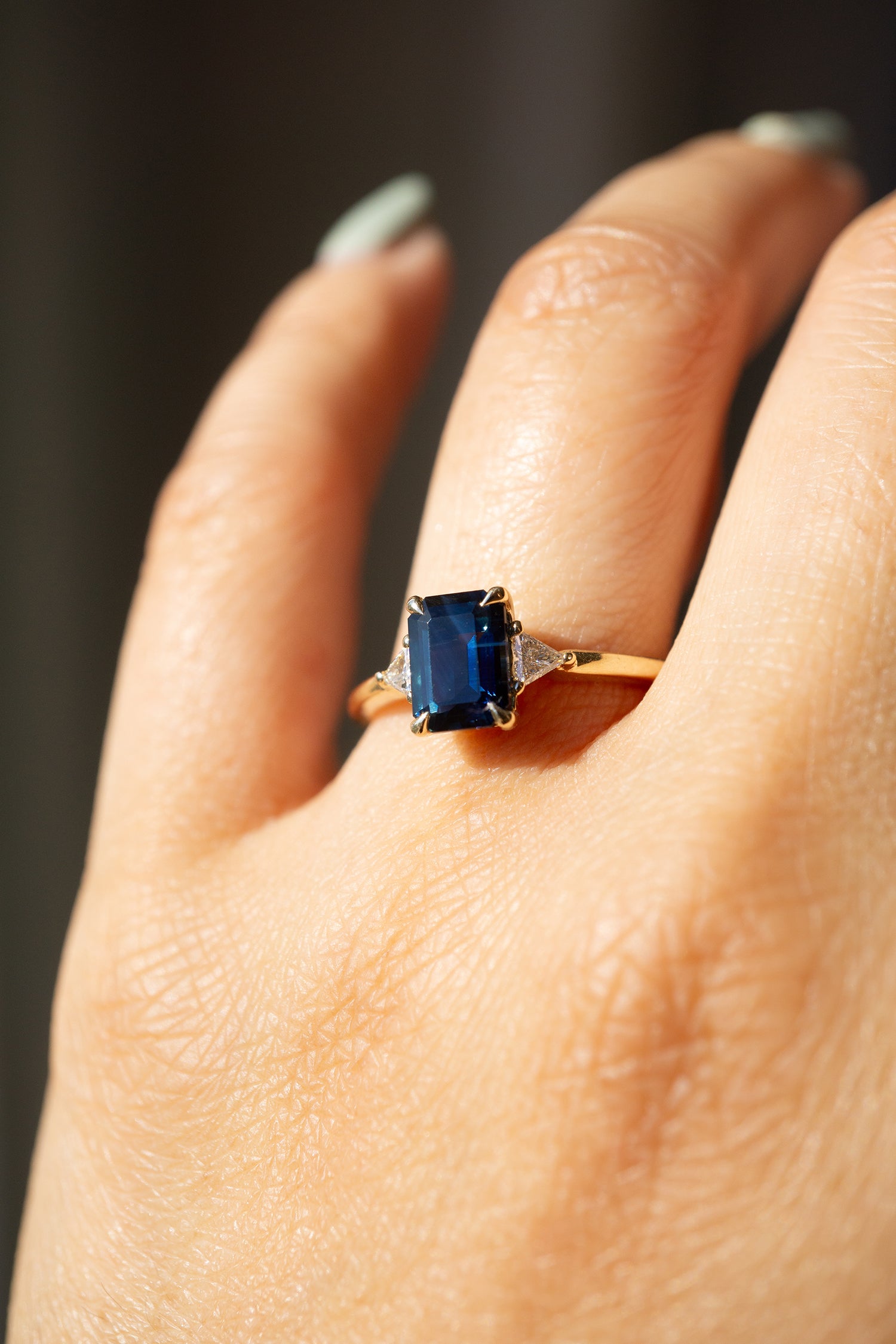Foe & Dear - Nikita Ring - 1.46ct Teal Emerald Sapphire *ready-to-ship