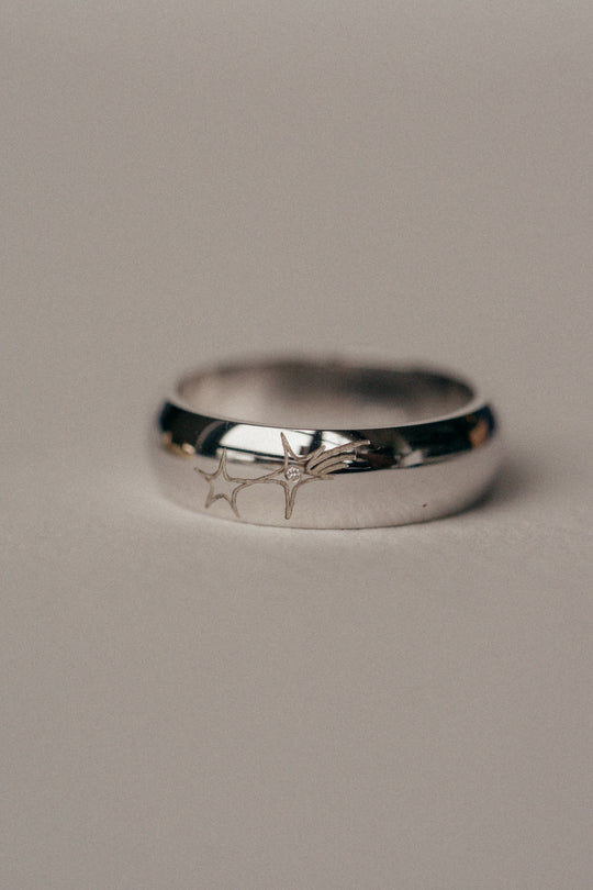 Mercury Pinky Ring with Diamond *made-to-order