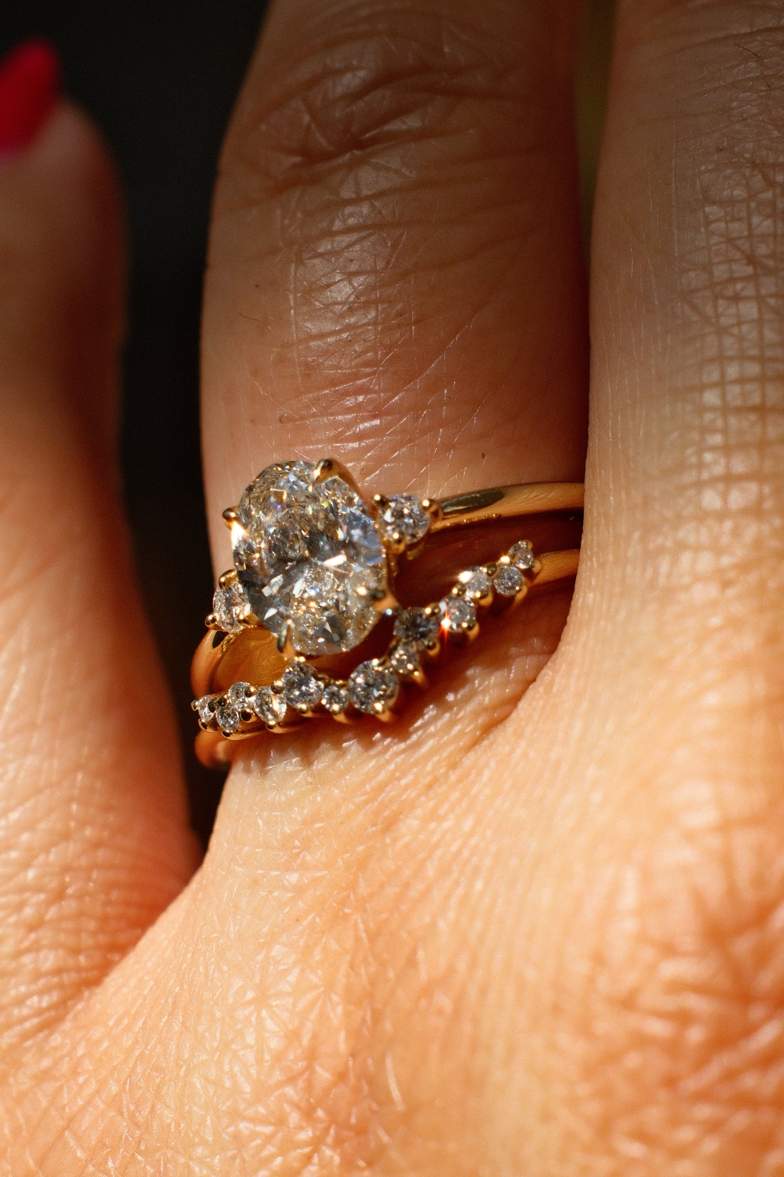 *new* Companions Ring - 1.03ct White Oval Brilliant Cut Lab Diamond *ready-to-ship