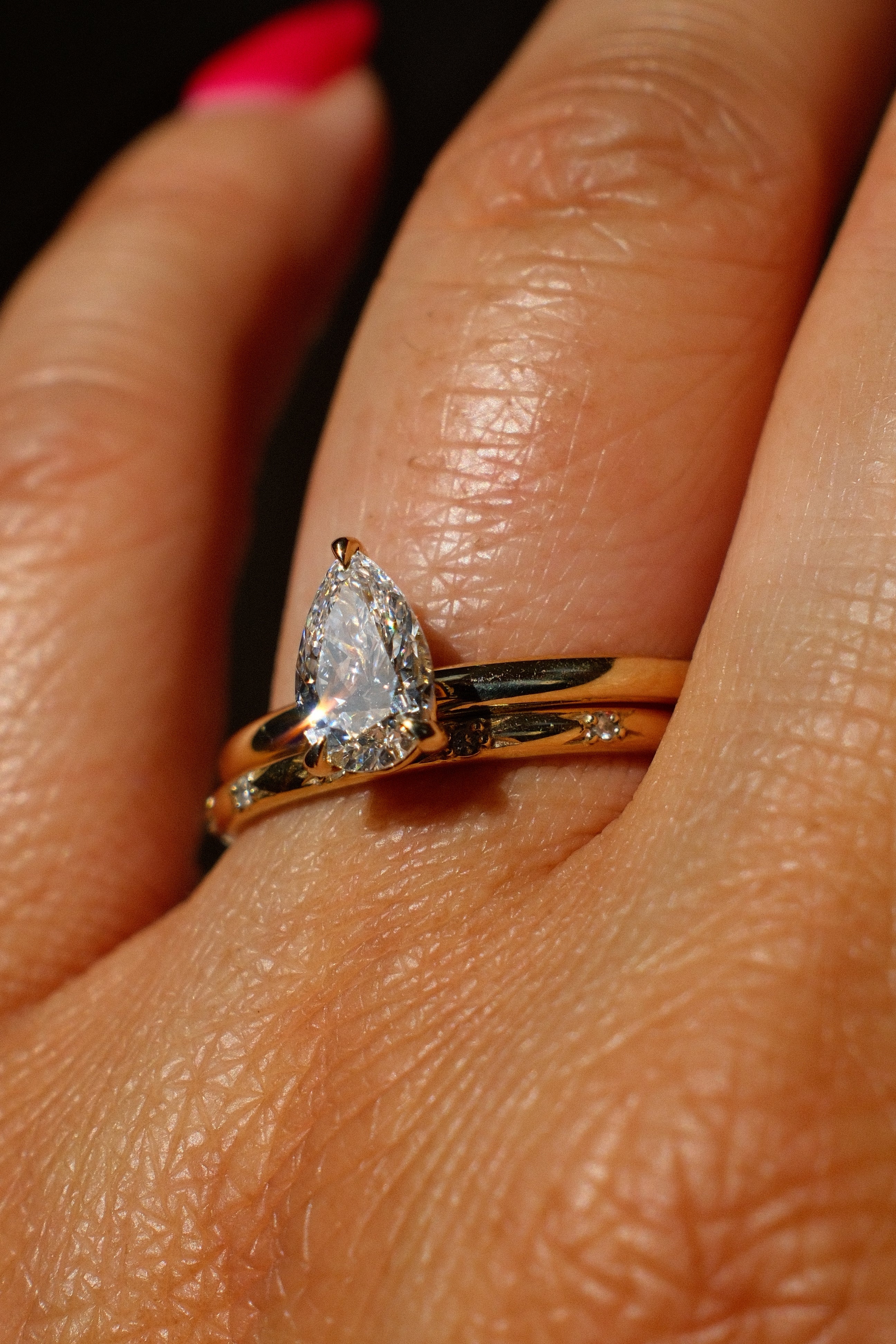 *new* Only One Ring -  .82ct White Pear Brilliant cut Lab Diamond *ready-to-ship